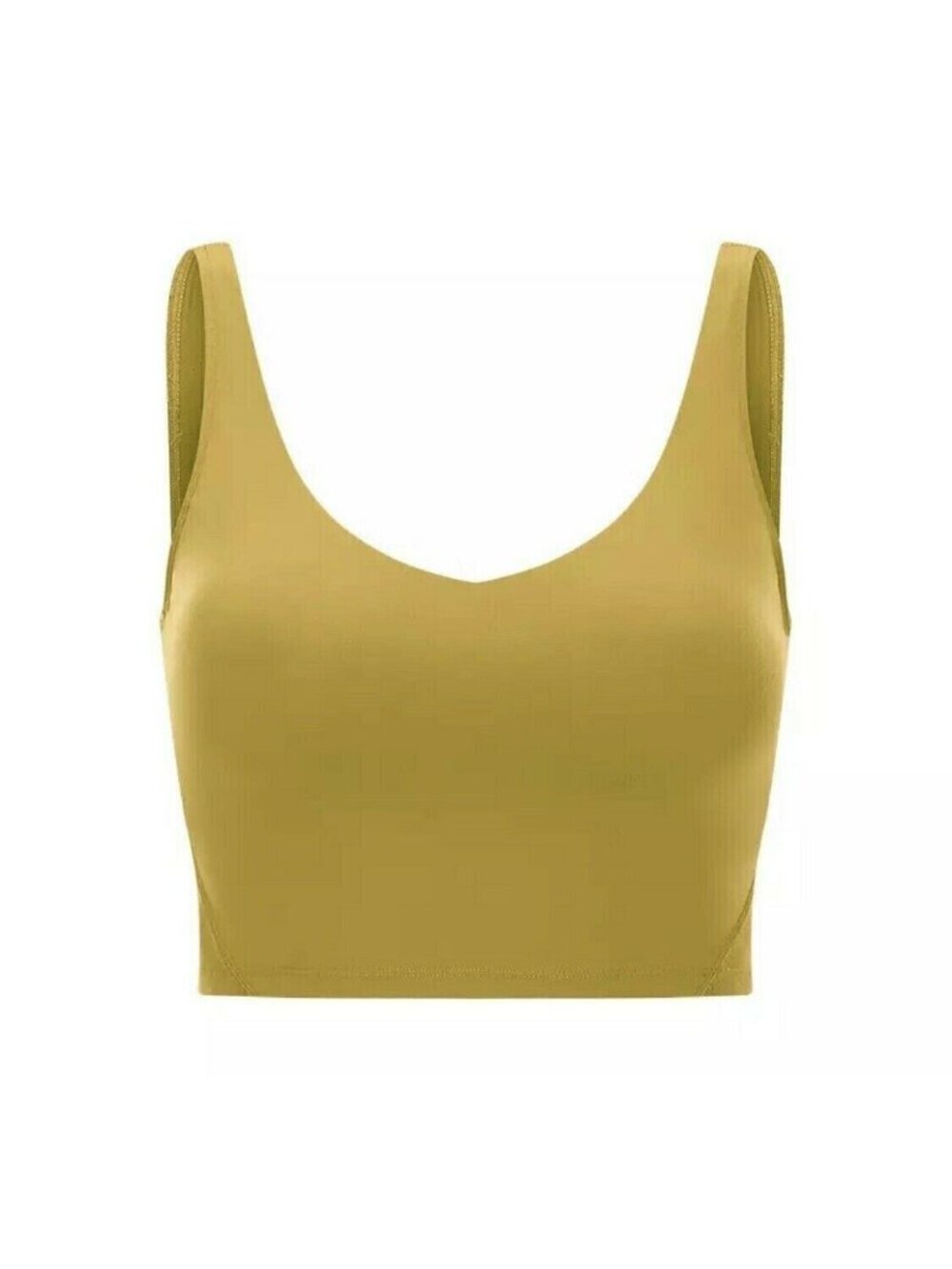 Los Angeles Boutique Mustard Yellow Sports Bra Crop Top Longline Buttery Soft 8